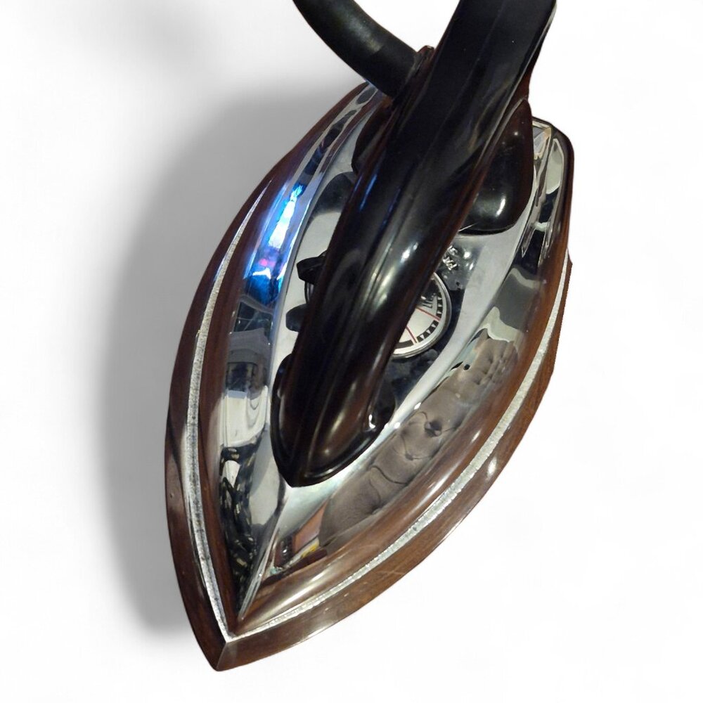 Vintage Singer Model D Electric Iron Chrome Bakelite Handle Works US Mid Century